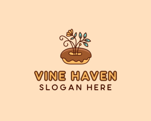 Organic Donut Dessert logo design