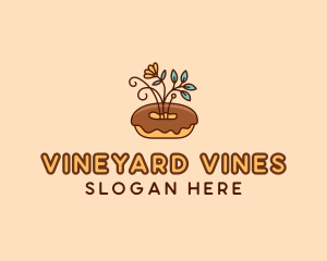 Organic Donut Dessert logo design