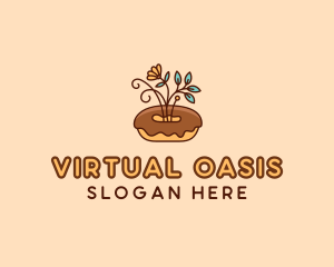 Organic Donut Dessert logo design