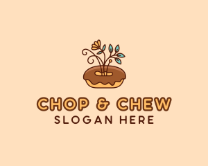 Organic Donut Dessert logo design