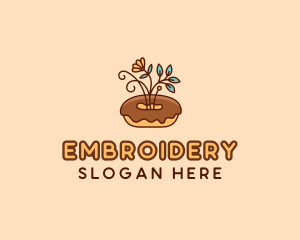 Organic Donut Dessert logo design