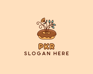 Organic Donut Dessert logo design