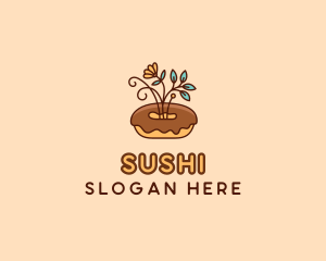 Organic Donut Dessert logo design