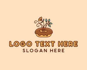 Organic Donut Dessert Logo