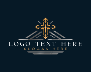 Crucifix - Christian Cross Church logo design