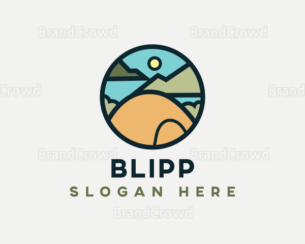 Camping Tent Forest Logo