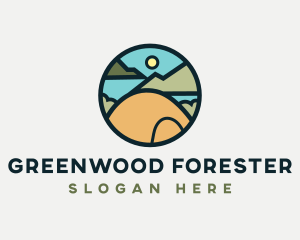 Camping Tent Forest logo design