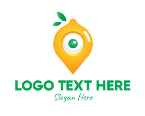 Navigation - Lemon Location Pin logo design