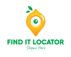 Locator - Lemon Location Pin logo design