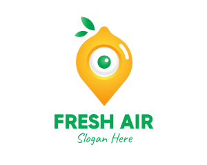 Lemon Location Pin logo design