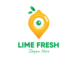 Lime - Lemon Location Pin logo design