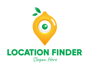 Lemon Location Pin logo design