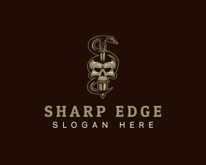 Dagger - Dagger Skull Snake logo design