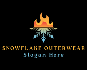 Flame Snowflake Thermal logo design