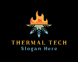 Flame Snowflake Thermal logo design