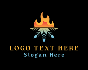 Thermal - Flame Snowflake Thermal logo design