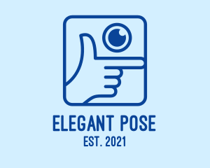 Pose - Blue Camera Hand Pose logo design