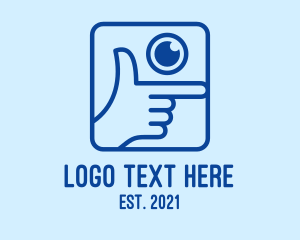 Photo Editing - Blue Camera Hand Pose logo design