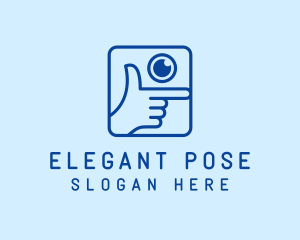 Pose - Blue Camera Hand Pose logo design