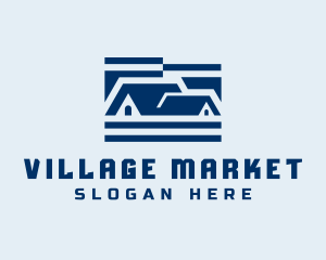 Village - Blue Village Housing logo design