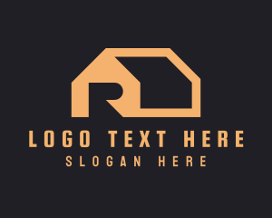 Construction - Modern House Letter R logo design