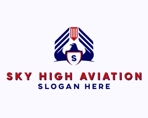 Aviation Eagle Shield  logo design