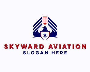 Aviation Eagle Shield  logo design