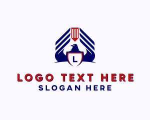 Patriotic - Aviation Eagle Shield logo design