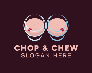 Sexy Wine Glass Boob Logo