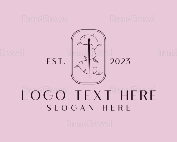 Leaf Thread Sewing Needle Logo