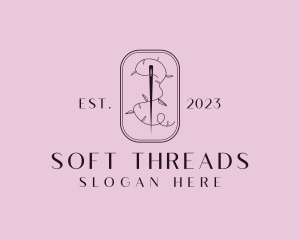 Leaf Thread Sewing Needle logo design