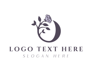 Winery - Pretty Rose Letter O logo design