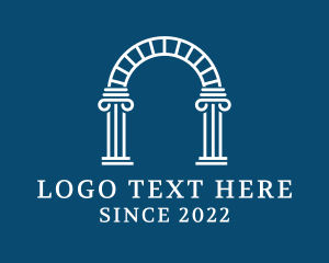 Marble - White Arch Pillar logo design