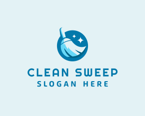 Sweeping Cleaning Broom  logo design