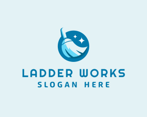 Sweeping Cleaning Broom  logo design