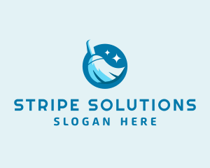 Sweeping Cleaning Broom  logo design