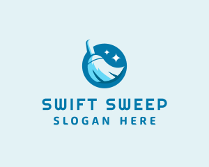 Sweeping Cleaning Broom  logo design