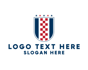 University - Checkered Coat of Arms logo design