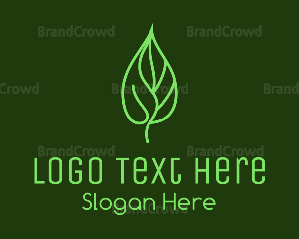 Line Art Eco Leaf Logo
