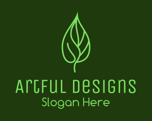 Line Art Eco Leaf logo design