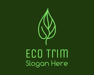 Line Art Eco Leaf logo design