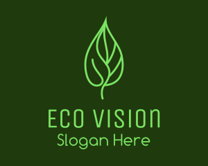 Line Art Eco Leaf logo design