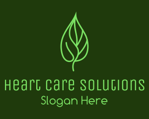 Line Art Eco Leaf logo design