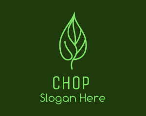 Agriculture - Line Art Eco Leaf logo design