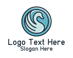 Lakeside - Blue Swan Badge logo design