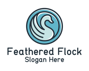 Geese - Blue Swan Badge logo design