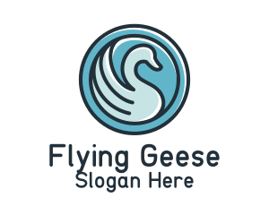 Geese - Blue Swan Badge logo design