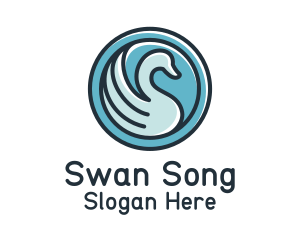 Blue Swan Badge logo design