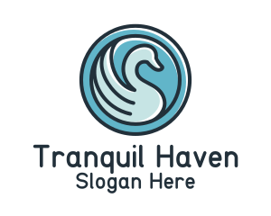 Blue Swan Badge logo design