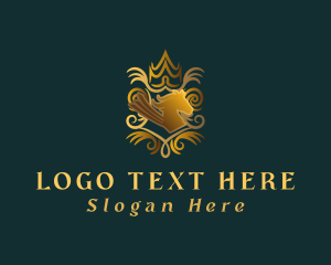 Medieval - Royal Gold Pegasus logo design